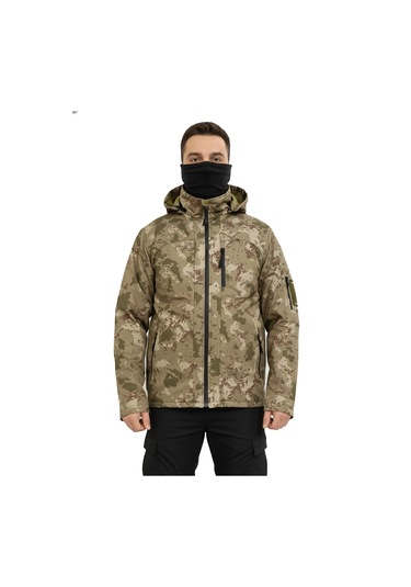 Mysia Outdoor Tsk Piyade Kamuflaj Soft Shell Mont Çift Kat Polarlı Çok Renkli