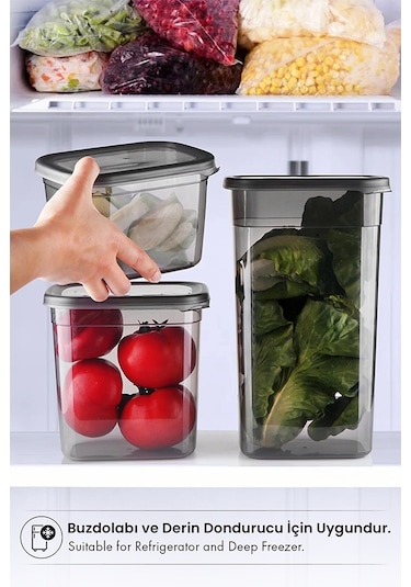 Kitchenlife Jumbo Boy Süper Set Erzak Saklama Kabı Seti 12 Adet 1750 ML