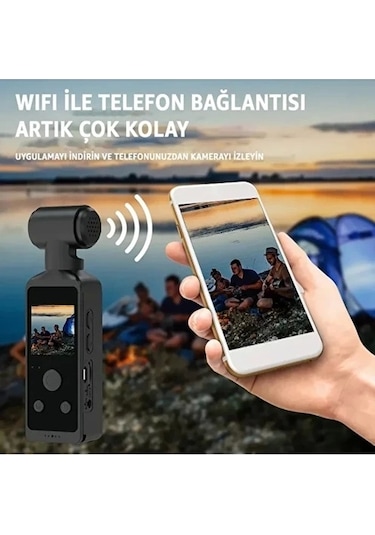 Vtn-032 4k Ultra Hd Aksiyon Kamerası 270 Geniş Açı Döner Klips Su Geçirmez Kılıf Wifi Kamera Siyah