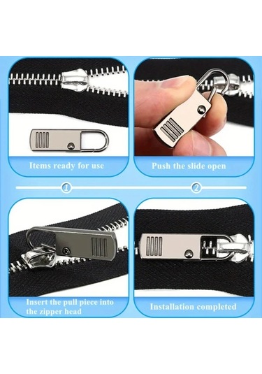 Willowhaven 10 Adet Gümüş Fermuar Slider Tamir Kit Çanta Mont Ayakkabı