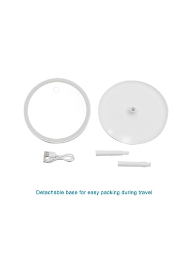 Vkemall Şarj Edilebilir Yuvarlak Makyaj Aynası L-ed Işık Ekran Anahtarı Çıkarılabilir Ta