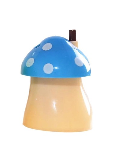 Mavi Basın Tasarım Otomatik Kürdan Tutucu Toz Geçirmez Büyük Kapasiteli Yaratıcı Mantar Şekilli Masa Kürdan Saklama Kutusu Ev İçin