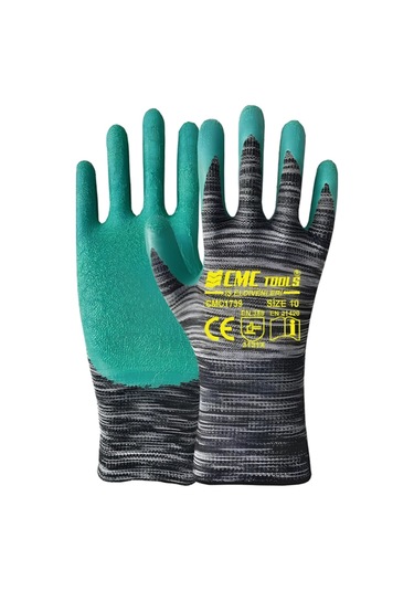 Cmc 1/2 Eldiven Gri - Yeşil Premium Latex 1739 12 Adet -7417