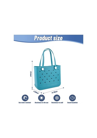 Dancemonkey Su Geçirmez Yıkanabilir Mavi Eva Plaj Çantası - Spor, Seyahat, Alışveriş İçin MAvi