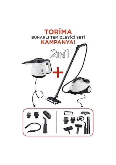 Torima CB-902A - CB-08C Ek Aparatlı Çok Amaçlı Buharlı Temizleyici Set