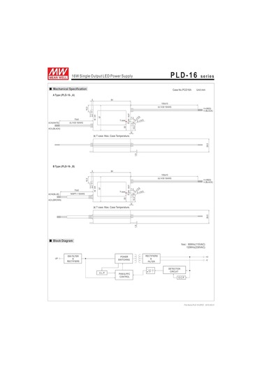 Powernex Ortalama İyi Pld-16-350a 48v 350ma 16.8w Pfc İle Tek Çıkış Led Güç Kaynağı