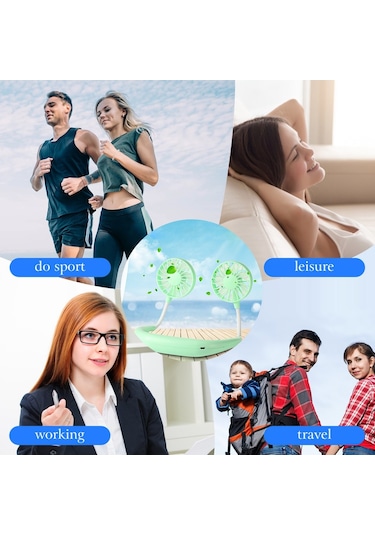 Soulader Taşınabilir Şarj Edilebilir Usb Boyun Fanı, Hafif Ve Pratik, 3 Kademeli Hız Ayarı, Kişisel Serinletici