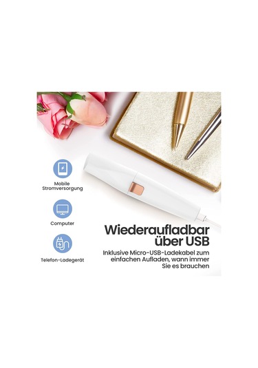 2'li 1 Arada Usb Kadın Tıraş Makinesi Ve Yüz Tüy Alma Makinesi, Beyaz