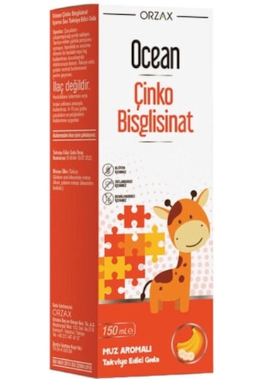 Ocean Çinko Bisglisinat Şurup 150 Ml - Muz Aromalı