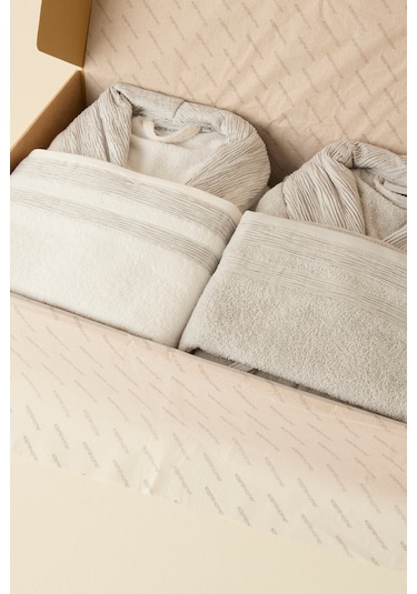 Kaşmir Home Elin 6 Parça Aile Banyo Seti Offwhite Gri Gri