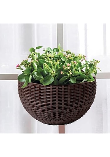 Ulzyvf Yeşil Yarım Tembel Tarzı Taklit Saksı Saksı Rattan Monte Koyu Duvara Dairesel Büyük Avrupa Tr