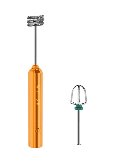 Soulader Şarj Edilebilir 2'li Kafa Elektrikli Çırpıcı Yumurta Köpürtücü Telvisiye Blender Süt Köpüğü Yapma Makinesi Turuncu