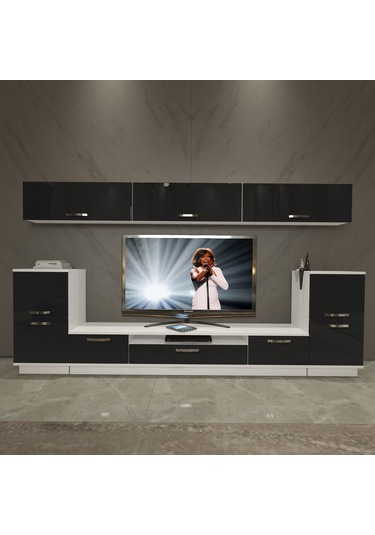 Decoraktiv Trendstyle 9 Mdf Tv Ünitesi Tv Sehpası Beyaz - Siyah
