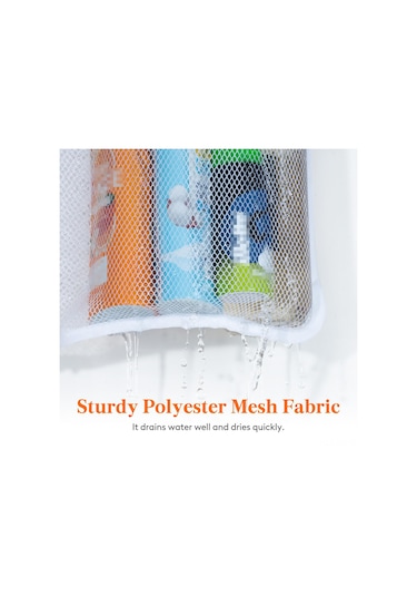 Reedark Banyo İçin Askılı 7 Bölmeli Ağızlı Depolama Çantası - 3 Kanca İle Geniş Kapasiteli Beyaz Organizer Beyaz