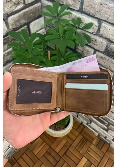 Derije Hakiki Deri Antik Taba Fermuarlı Yatay Mini Cüzdan T1488 Çok Renkli