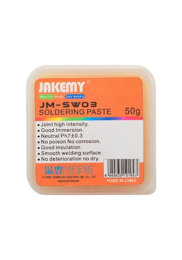 Jakemy JM-SW03 Porfesyonel Lehimleme Asitsiz Lehim Pastası Krem Flux 50gr