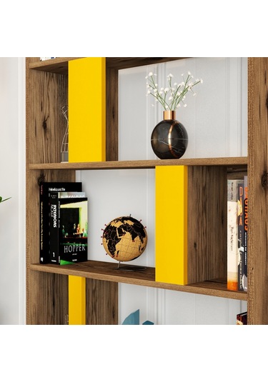 Variant Lima Çalışma Masası Ve Kitaplık Takımı - Ceviz / Sarı Ceviz