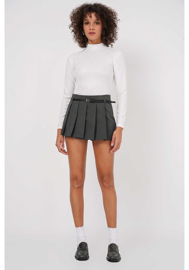 Gabria Taşlı Uzun Kol Bluz Beyaz