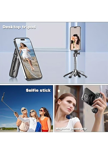 Bluetooth Kumandalı Magsafe Uyumlu 41cm Tripod Selfie Çubuğu Kı