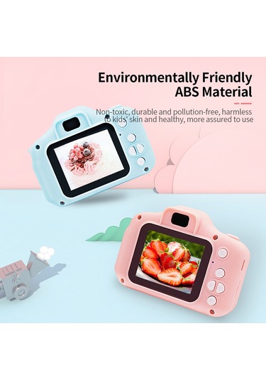 X2 Mini Çocuk Kamerası 2 İnç Hd Renkli Ekran Şarj Edilebilir Mini Kamera Video Kamera 32 Gb Hafıza Kartı İle Sevimli Kamera Pembe