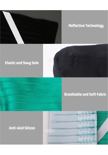 Lemestar Gece Bisikletçilik Ve Koşu İçin Yüksek Yansıtıcı Orta Bilek Çorabı - Antipatlama, Ter Emici, Nylon Spor Çorap Unisex Dh-31x