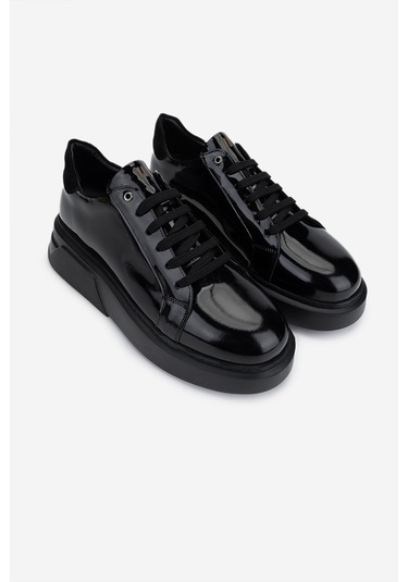 Valmenti Erkek Hakiki Deri Siyah Rugan Sneakers & Spor Ayakkabı 771 35110 Erk Ayk Y25 Sıyah Rgn Siyah