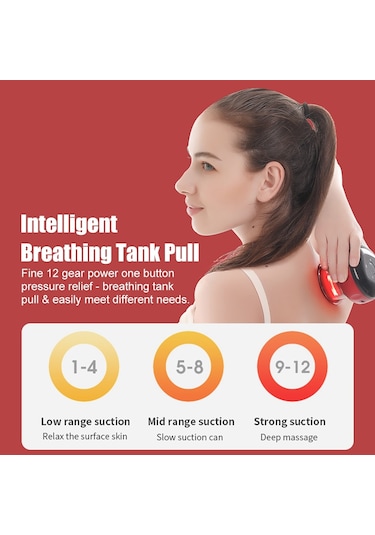 Sones 12-hızlı Şarjlı Elektrikli Kupa Masaj Cihazı Siyah