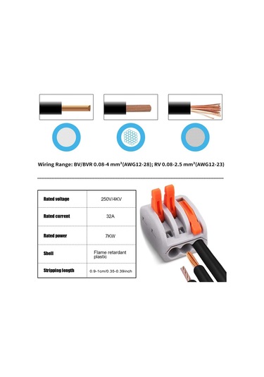 Reedark 130 Parça Kolay Kablolama Bağlantı Seti - 32a 250v Hızlı Bağlantı Konektörleri 0.08-4mm²