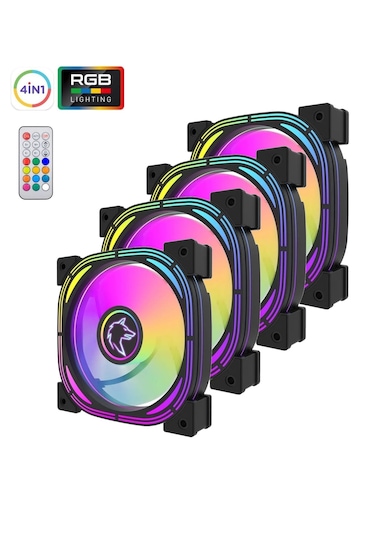 Gametech Halo V2 4x120m Sessiz Profesyonel Kumandalı Rgb Fan Seti