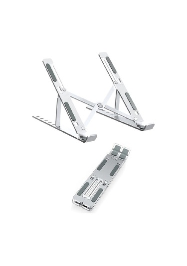 6 Kademeli Ayarlanabilir Alüminyum Dizüstü Bilgisayar Standı - Taşınabilir Ve Katlanabilir Ergonomik Tasarım