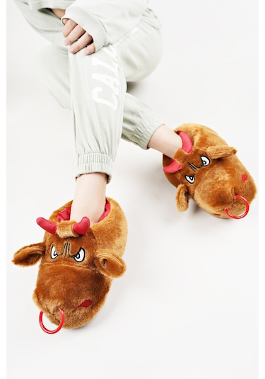 Devida Yumuşak Taban Sevimli Hayvan Panduf Kahverengi Kahverengi