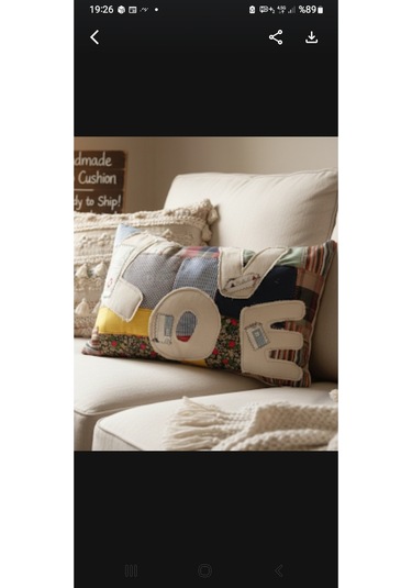 Kırlent Kılıfı 33x53 Love Pw Krem