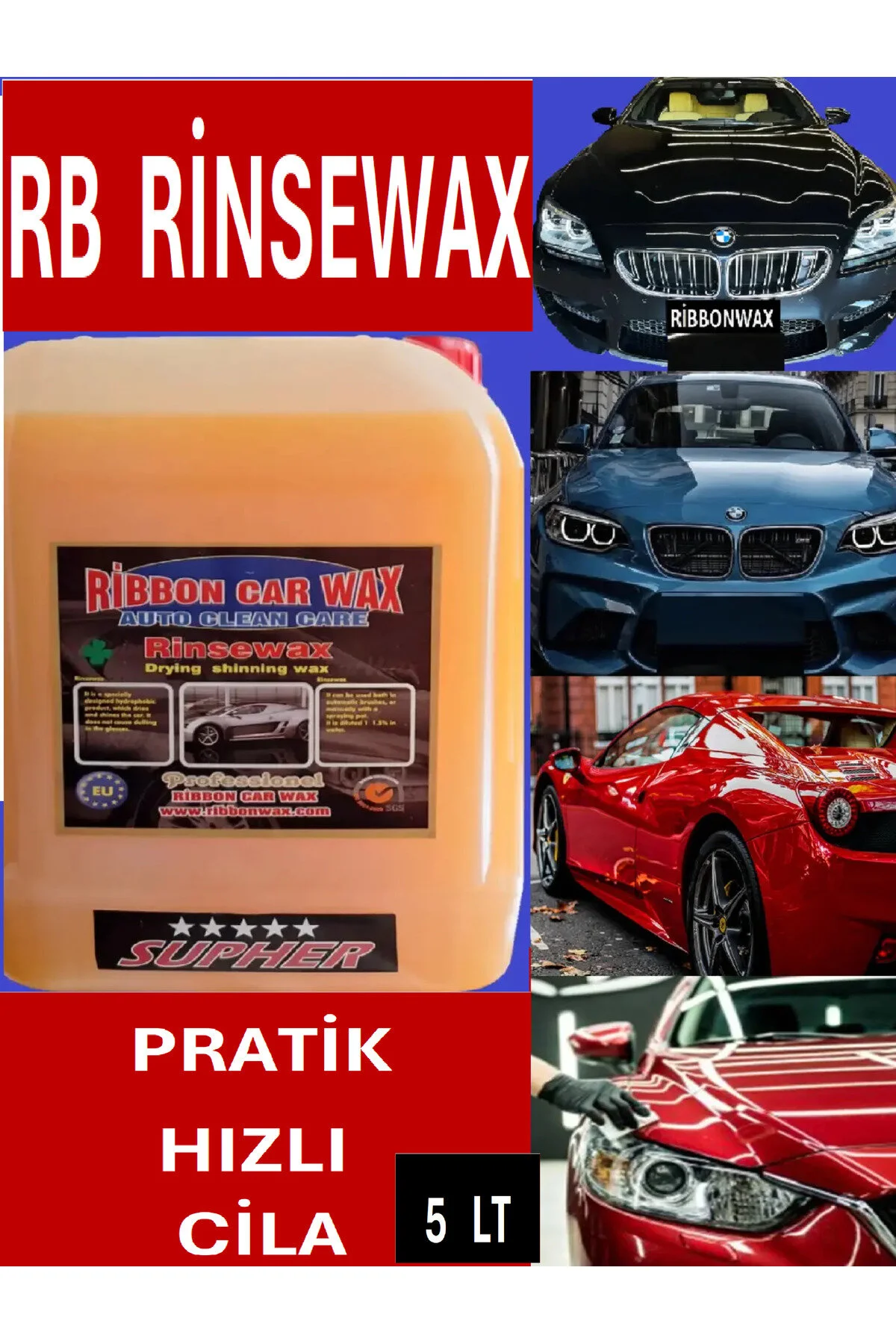 Rb Rinsewax Pratik Hızlı Cila - Yağmur Su Kaydırıcı 5 Lt