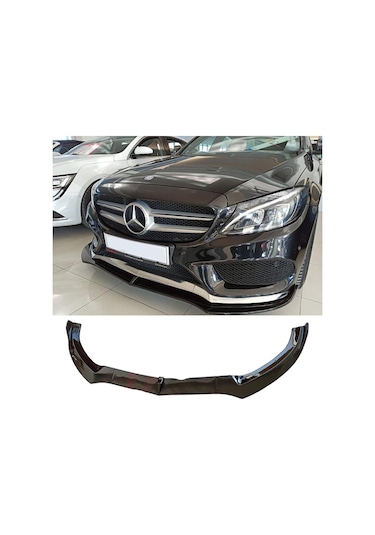 Mercedes W205 Ön Tampon Altı Lip Plastik Kulaklı Parlak Siyah N11.1438