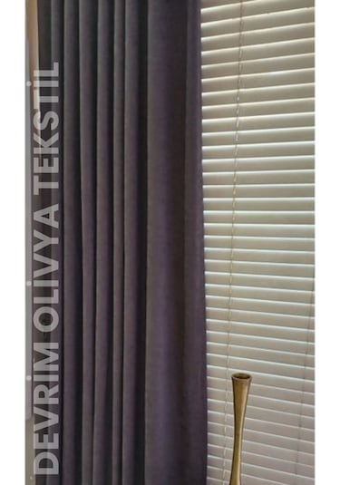 Devrim Olivya Tekstil Lüks 1. Sınıf Düz Dikim Antrasit Ada Fon Perde - En X Yükseklik Ölçülerinde Şık Ve Modern Tasarım Antrasit