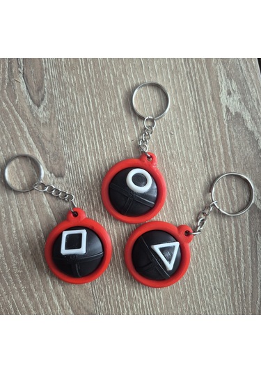 Squid Game Temalı Anahtarlık Seti - 3 Adettir