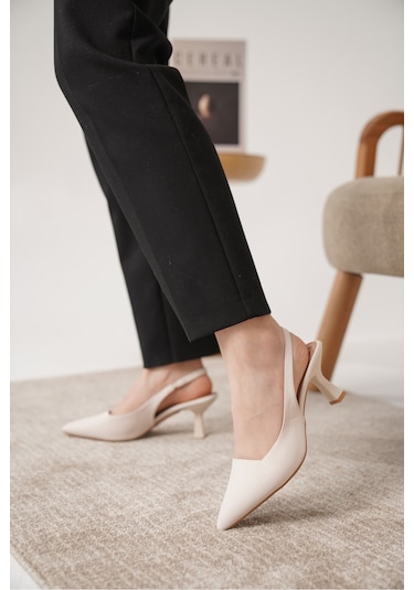 D052 Günlük Ortopedik Klasik Topuklu Kadın Ayakkabı Ten