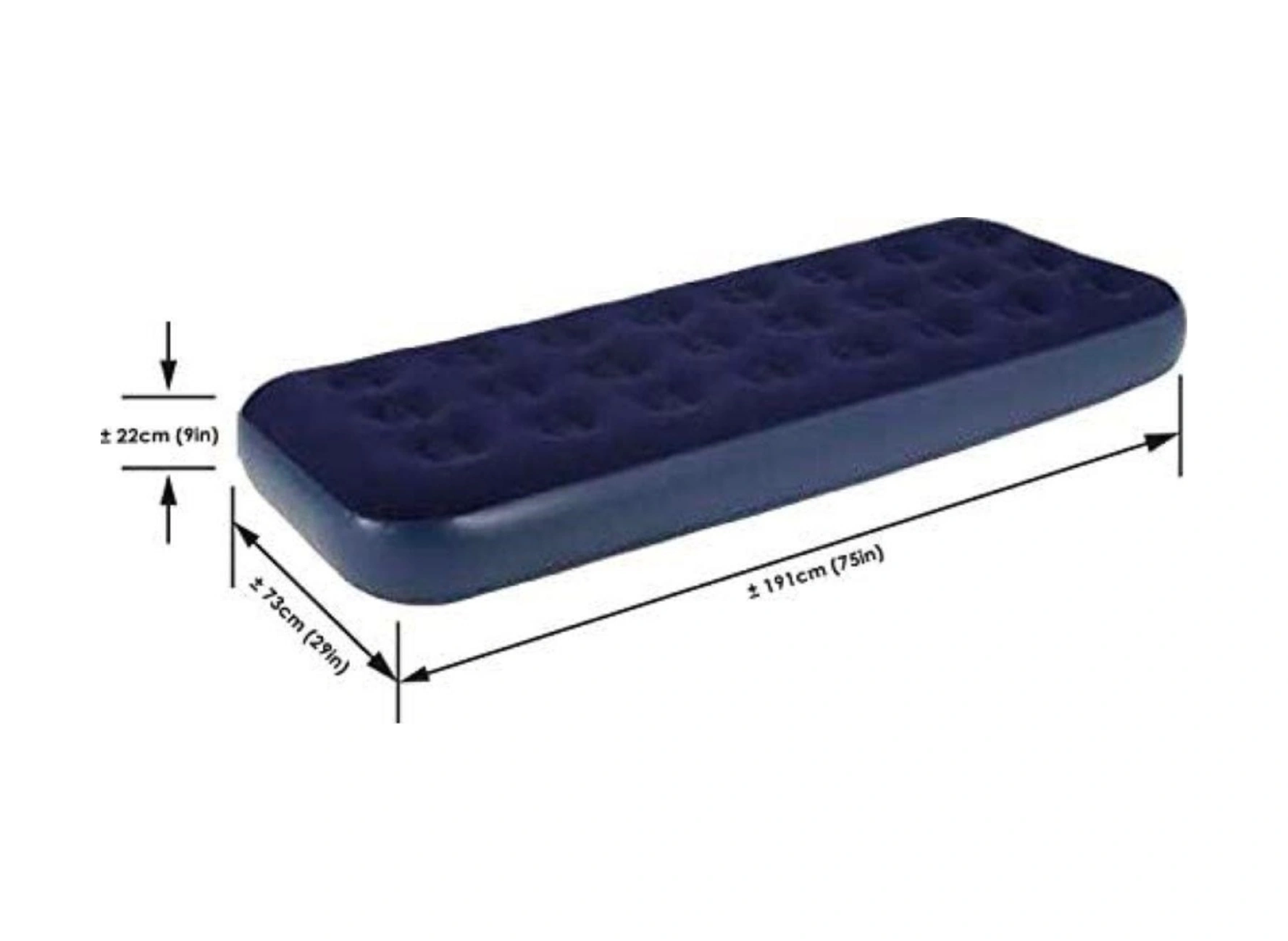 Buffer Tek Kişilik Yumuşak Şişme Yatak Lacivert