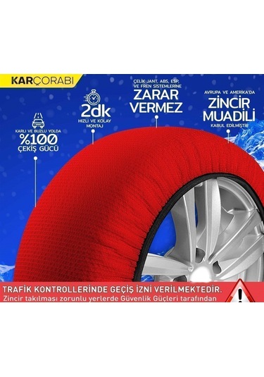 Kar Çorabı 125/80/15  Ebat Uyumlu 2 ADET