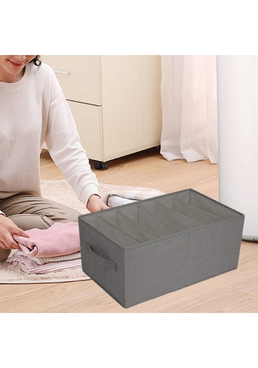 Suntek Giysi Yorgan Saklama Kutusu L Gri 6 Izgara Gri