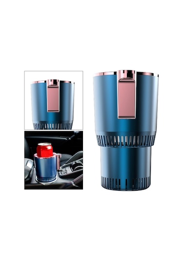 Suntek 2'li Araç İçi Bardak İçecek Su Isıtıcı Soğutucu Mavi