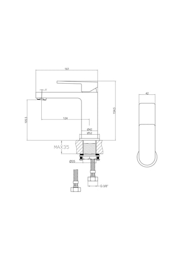 Fause Lavabo Bataryası Piedra Siyah Klb122-B