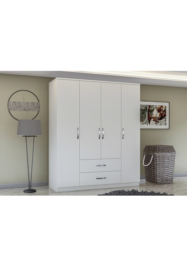 Metalia 4 Kapılı 2 Çekmeceli Gardırop