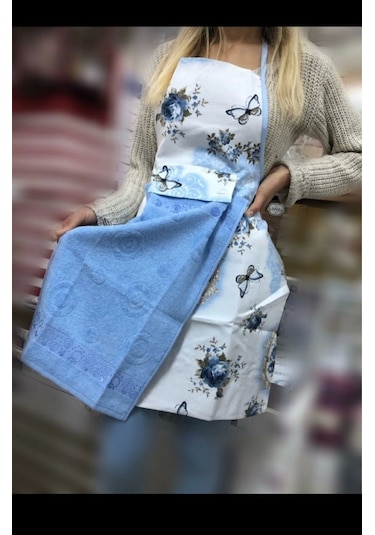 Nivemeshome Lila Kadife Havlulu Mutfak Önlüğü Lila