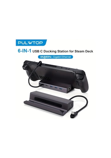 Xuweiwei Bwg01 Tpulwtop Steam Deck Dock Istasyonu 6si1de Usb C 4k60hz Hdtv 100w Pd Sarj 5gbps Usb A Gigabit Ethernet Rog Ally Legion Go Uyumlu
