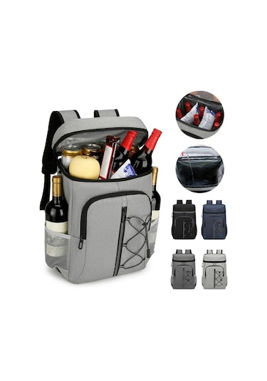 Jzcat- An Yalıtımlı Soğutucu Sırt Çantası Rahat Yumuşak Soğutucu Siyah