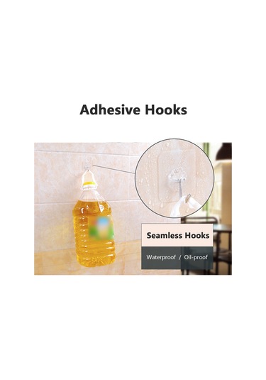 Kangvka 24 Adet Transparent Süper Yapışkan Paslanmaz Çelik Duvar Kanca - 10kg Yük Kapasitesi, Suya Dayanıklı, Ev & Otel Kullanıma Uygun