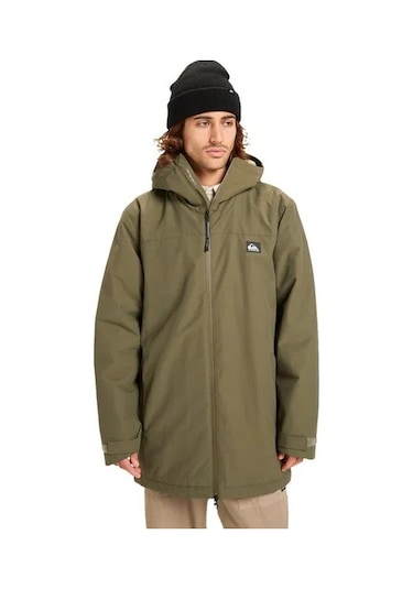 Quiksilver Quıksılver Overcast 3k Parka Erkek Iris Leaf - Solid Ceket Eqyjk04203-6490 Yeşil