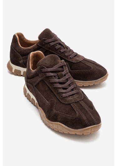 Luvishoes Lars Kahverengi Süet Hakiki Deri Kadın Günlük Sneaker Kahverengi