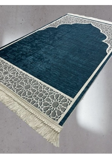 Seccade Kaymaz Yıkanabilir Battalboy Turkuaz Dijital Baskı 80x125